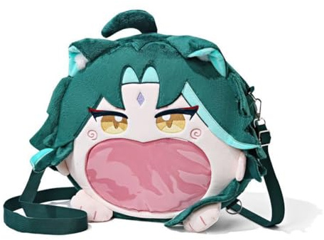 Zhongkaihua Anime Raiden Shogun Zaino in Peluche Carino Spazioso 35x37cm Cosplay Furina Borsa Trasparente per Badge Fan Collezionisti Uso quotidiano Regalo di Compleanno Decorazione, Xiao., 35x37cm