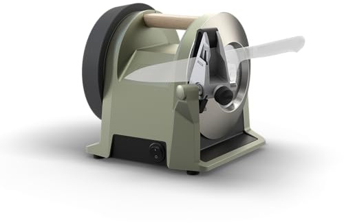 Tormek T-1 Kitchen Knife Sharpener in Ash Green (UK Version) with Patented Angle Guide - State-of-The-Art Blade Sharpening for European&Japanese Style Kitchen Knives - Tailored for Home Cooks