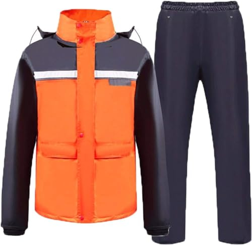 Tute Impermeabili da Pioggia E Pantaloni, Set di Pantaloni Antivento da Moto Antipioggia con Cappuccio per Ciclismo Escursionismo Passeggiate, XXL