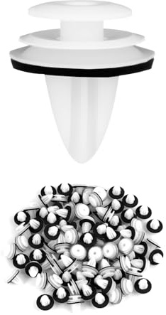 100 PCS Clip de Fixation de Voiture, Rivets en Plastique Résistants pour Carrosserie, Garniture, Portières, Pare-Chocs, Panneaux, Attaches Auto avec Tampons Éponge Absorbants