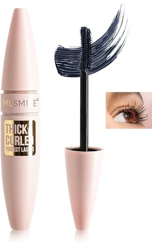 Black Grey Waterproof Mascara, Liquid Lash Extensions Mascara with Dual-Sided Brush, Great for Lengthening and Volumizing Eyelashes, Tubing Máscara Fiber No Clumping, Long Lasting, Smudge-Proof-01