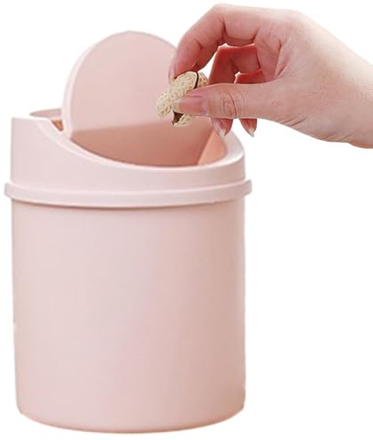 Papelera de escritorio genérica Mini | Papelera de mesa con tapa abatible | Mini basura antiolor para dormitorio, oficina, dormitorio, cuarto de baño
