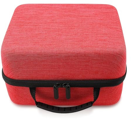 KAHDGSS Estuche organizador duro portátil a prueba de golpes y bolsa de almacenamiento para tocadiscos Rockin, Red