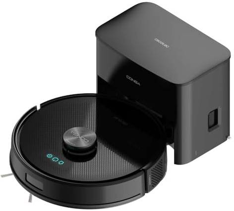Cecotec Robot Aspirador y Friegasuelos con Base Autovaciado Conga Y70 Genesis. Navegación Láser y Ultrapotencia de 20000Pa, Base para 12 Semanas, Cepillo Anti-Enredos, Cobertura 180 m², App Control