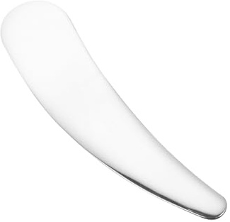 Alipis Cuillère Cosmétique Acier Inoxydable Spatule Courbe Multifonction pour Crème Visage Masque Facial et Soin des Yeux Outil Extraction Précis et Réutilisable