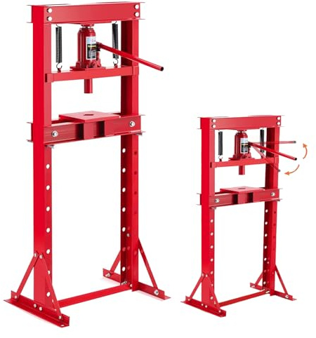 Hydraulic Shop Press 12 Ton-Portable h Frame Hydraulic Press with Movable Plate and Overpressure Protection for Metalworking,Auto Repair & DIY