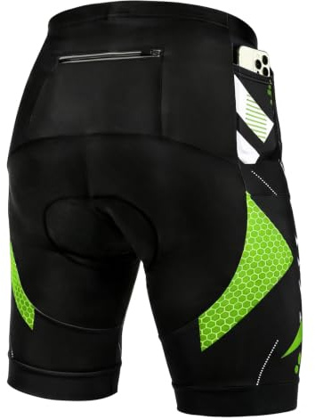 BSBUY Culotte Ciclismo Hombre, Ciclismo Pantalones Cortos Compresión con 5D Gel Acolchado, MTB, Culote Ciclista Hombre, Antideslizantes, Transpirables, M