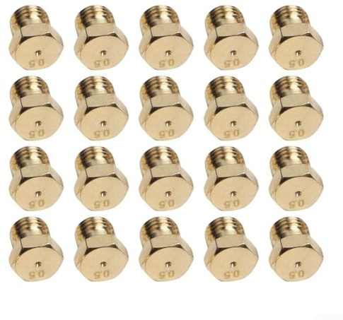 Propangasbrenner-Düsen, 20 Stück, Kupfer-Propanbrenner-Öffnungsdüse, 0,5 mm Niederdruck-Set für Gasherde, Grills