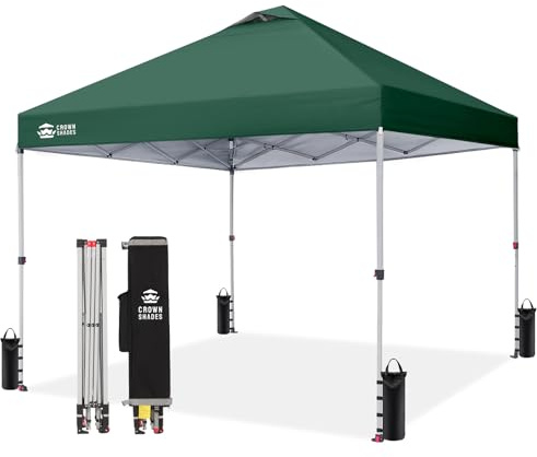 CROWN SHADES Pavillon 3 x 3 m Pop-up Faltpavillon Wasserdicht Stabil | Winterfestes Partyzelt mit UV-Schutz 50+, 3-fach höhenverstellbar, Gartenpavillon mit Tragetasche