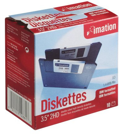Imation - 3,5 Zoll DS-HD IBM formatiert - Schwarz, 10 Stück