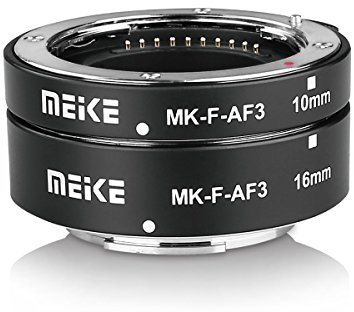 Meike MK-F-AF3 Auto Fucus Macro Extension Tube for Compatible with Fujifilm Mirrorless Camera(10mm 16mm only or conbination )X-T1 X-T2 X-Pro1 X-Pro2 X-M1 X-T10 X-A1 X-A2 X-E1 X-E2 X-E3 etc