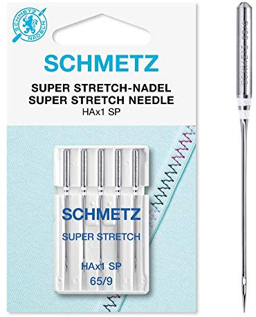 SCHMETZ | 5 Nähmaschinennadeln | Super Stretch | HAX1 SP | Nadeldicke 65/9 | auf jeder gängigen Haushaltsnähmaschine einsetzbar