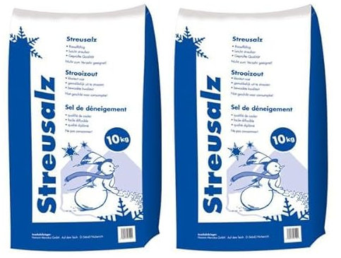 Hamann Streusalz 20 kg - Streusalz Auftausalz Tausalz - Langzeitwirkung bei dickeren Eis & Schneeschichten