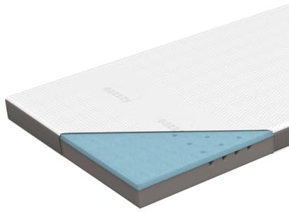 Genius Eazzzy Topper Deluxe 100x200cm Höhe 9 cm H2 H3 - orthopädische Matratzentopper für Matratze & Boxspringbett aus Gelschaum | Matratzenauflage 100x200cm für Allergiker inkl. Bezug, Weiß