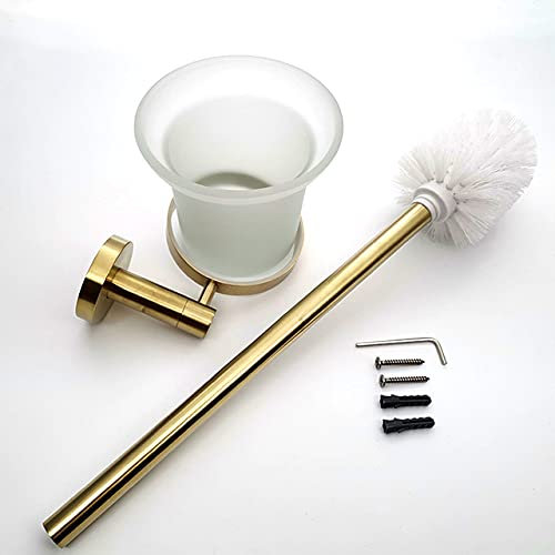 Brushed Bathroom Accessories Hardware Set Matt Brush/Gold Towel Ring Toilet Paper Holder Brush Hanger Robe Hook Stainless Steel,Brushed Holder Gold