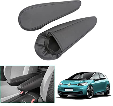 GAFAT Compatible avec VW ID.3 ID.4 ID.5 Facelfit 2021-2025 2026 Housses d'accoudoir, ID3 ID4 2025 Accessoires Coussin de Protection pour Console Centrale, en Cuir Microfibre PU [Lot de 2]