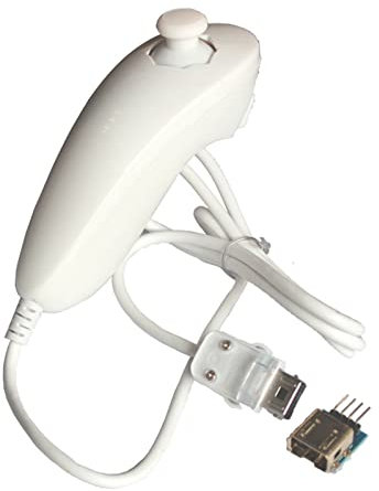 BuyWeek Nunchuk Controller Kit, Nunchuck Controller Joystick Gamepad Fernbedienung Ersatz Kompatibel mit Wii Videospiel Weiß