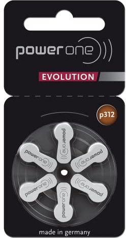 Power One Evolution Size 312 Hearing Aid Batteries, 60 p312 Batteries. Local Battery Keychain Battery Holder Included