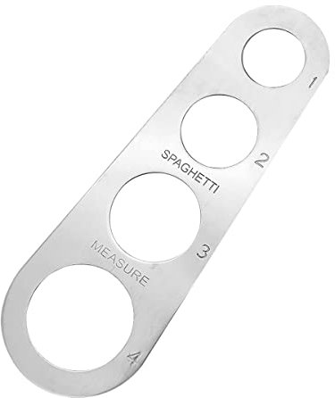 Jagowa Regla de medición de espaguetis de 4 agujeros para cocina, chef o pastel, herramienta de medición de fideos de acero inoxidable, medida de fideos