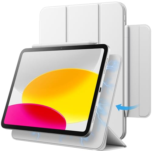 JETech Magnetiskt Fodral för iPad (A16) 11:e/10:e Generationen (2025/2022), Magnetiska Fäste, Smal Skal Case Automatisk Uppvakning/Sömn-Funktion (Vit)
