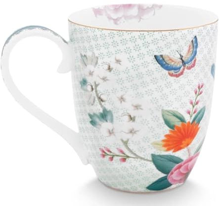 Pip Studio 51002369 Blushing Birds Henkelbecher XL weiss 0,45 l (1 Stück)