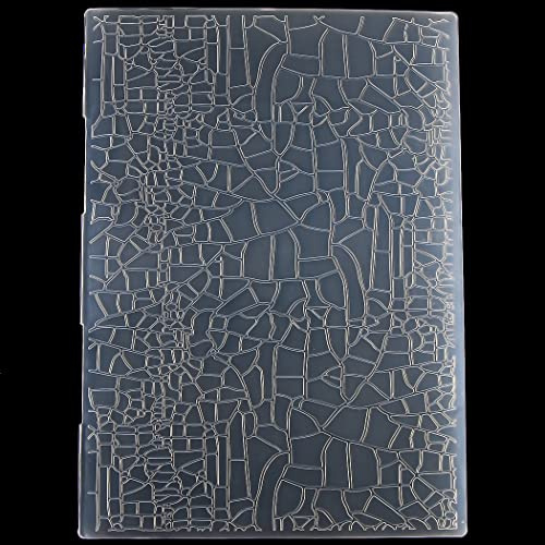 Kwan Crafts 3050939 Riss-Hintergrund, Kunststoff-Prägeschablonen für Kartenherstellung, Scrapbooking und andere Papierbastelarbeiten im A4-Format