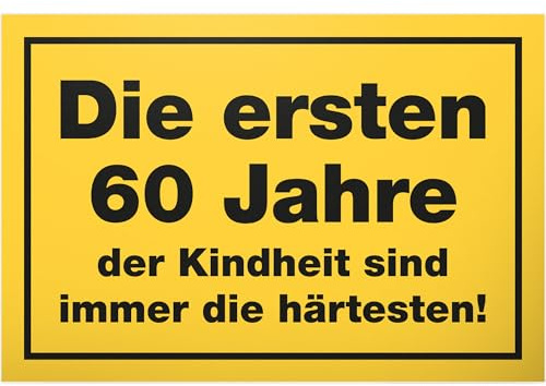 DankeDir! Sechzig Jahre Kindheit - Schild 30 x 20 cm - Geburtstagsdeko Geschenkidee Partydeko Geburtstagskarte - 60 Jahre 60. Geburtstag 60er Männer & Frauen Geburtstagsgeschenk Geschenk