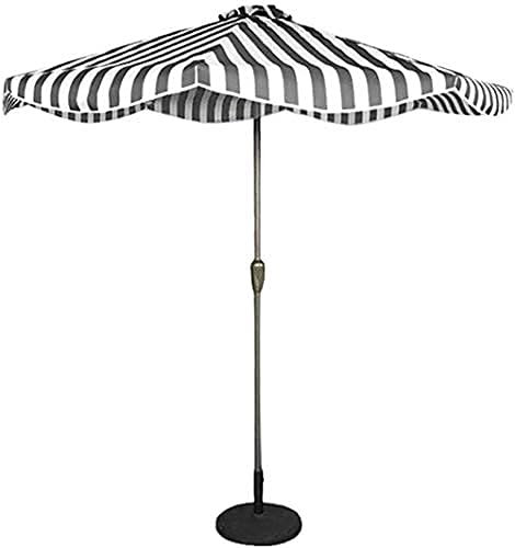 Garden Umbrella Parasol Sun Parasol Umbrella Garden 9Ft 2.7M Outdoor Parasol Patio Striped Umbrella, For Garden, Deck, Backyard And Pool (Black And White Striped)
