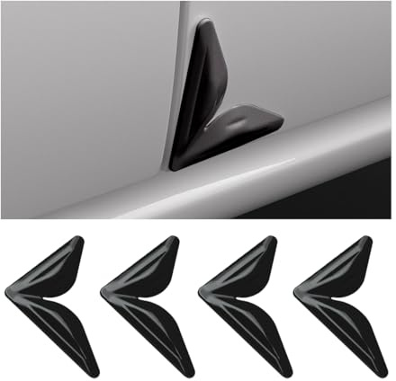 JNNJ 4 Stücke Universal Autotür Ecke Schutzhülle, Kratzfeste Autotür-Eckabdeckung, Silikon Auto Tür Ecke Cover Ecke Guard, Auto Anti-Scratch Kratzschutz(Schwarz)