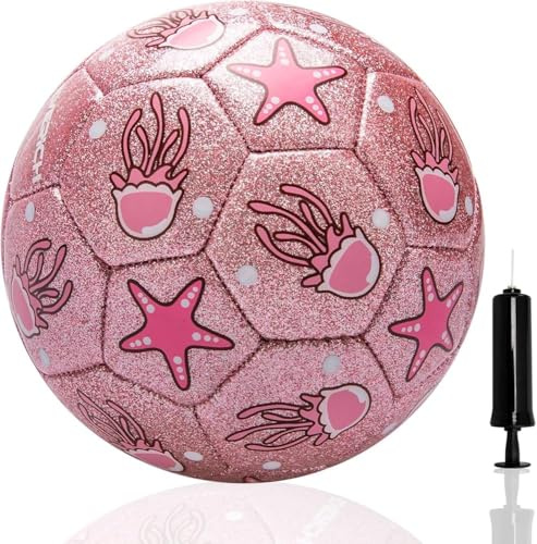U&C Planet Pallone da Calcio Taglia 2 per Bambini con Pompa e Rete