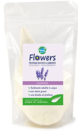Flowers Profumatore Bucato Lavatrice, Lavanda - Ecologico in polvere, 200g