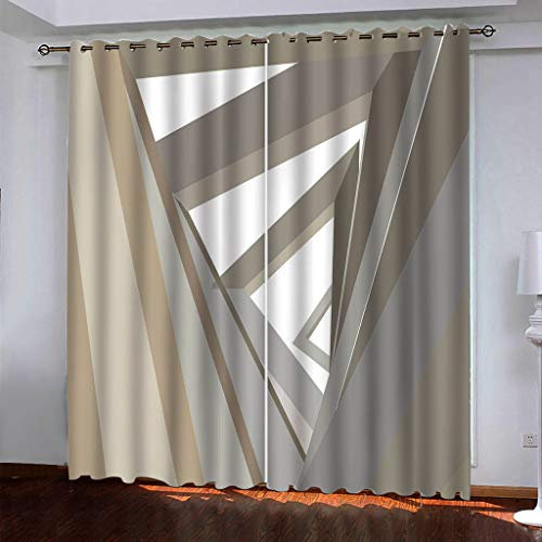 Verdunkelungsvorhang Kinderzimmer Junge Mädchen, 3D Fester Geometrischer Raum Druck Vorhänge Blickdicht Für Wohnzimmer Schlafzimmer Fensterdekoration, Gardinen Küche Ösenschal 2Er Set 210X200cm