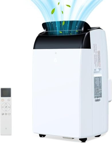 Acekool 10,000 BTU Portable Air Conditioner - Rapid Cooling for Rooms Up to 450 Sq. Ft., 3-In-1 Ac With Dehumidifier & Fan, Remote Control, Rolling Casters, Led Digital Control Panel