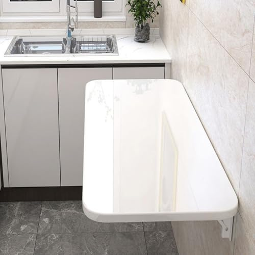 XINGWANGG Klappbarer Wandtisch,Schwimmender Schreibtisch Esstisch Wandklapptisch,Klapptisch Klappschreibtisch,Wandtisch für Küche,Wohnzimmer,Balkon,Länge x Breite (Weiß,50cm x 50cm)