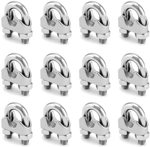 Morsetti per Cavo Acciaio 5 mm - Serracavo in Acciaio M5 Inox 304 DIN741 - Clip per Cavi e Funi Metalliche
