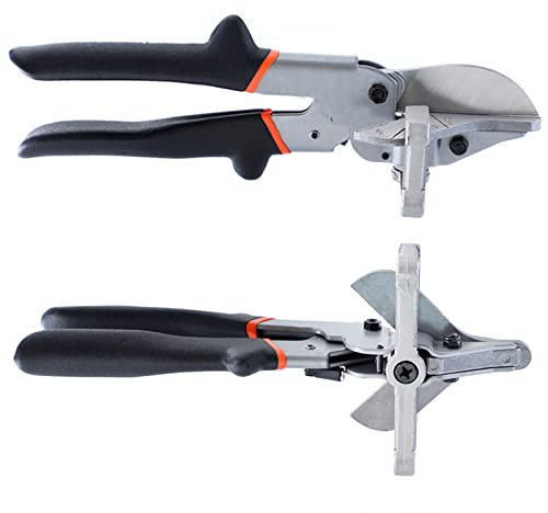 Multi Angle Shear Miter Gasket Shear Trim Cutter Hand Tool - Adjustable Ratchet Hand Replaceable Blade Electrician & Woodworking Cutting Soft Wood Plastic PVC - 2pcs