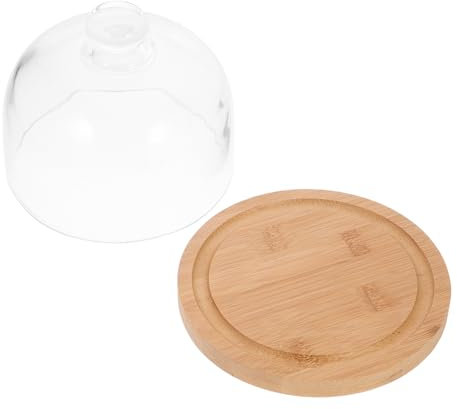 CONGARTENO Cake Display Plate and Bread Holder with Glass Cover, 6.5-inch Dessert Storage Tray for Party Serving and Food Presentation