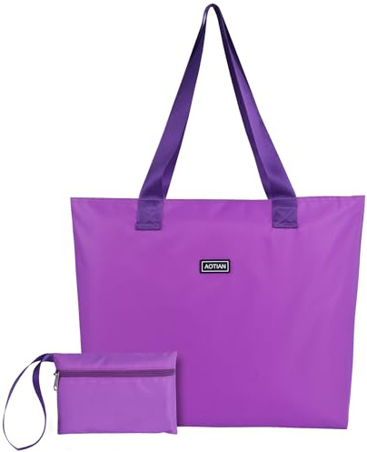 AOTIAN Borsa della Spesa Riutilizzabile Portatile Leggero Borse a Mano Pieghevole Grande Shopping Tote Bag, Borse a Tracolla, Tasche Fitness, Borse da Spiaggia o Viaggio