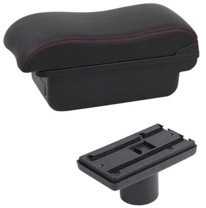 MObyat Caja Almacenamiento Coche Compartimento De Reposabrazos para Coche, Decoración De Estilo De Contenido De Tienda Central con Portavasos USB, para Ibiza 6j 6L(B Red Line 2)
