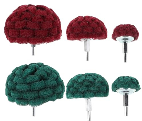 PartyKindom 6pcs Mushroom Buffing Wheel for Drill Grinding Cleaning Abrasive Buffing Polishing Wheel for Metal Stainless Steel Aluminum Jewelry Glass
