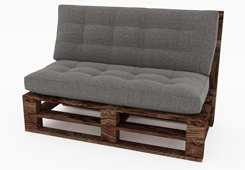 Lermowood Palettenmöbel Mpe Bank 100 x 80 cm Eiche | Europaletten Indoor und Outdoor Lounge Gartenmöbel Holz Gartenmöbel Set Lounge Möbel Terrasse Balkon Loft Stil Paletten