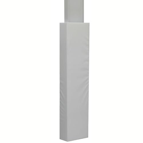 Coussinet de sécurité for poteau carré seulement 1,2 m de haut, 5,1 cm d'épaisseur, en mousse robuste, protection rembourrée, résistant aux intempéries, aux UV, fermeture à crochet/boucle(WHITE,9 x 9