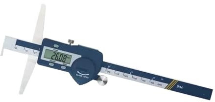 profondimetro Calibro di precisione Strumento di misura 0-150/200/300 mm Calibro digitale Vernier IP54 Gancio singolo Calibro di profondità digitale Righello calibro di profondità(5113L-200A)