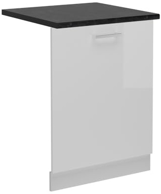 Vicco Panel Frontal R-Line, Blanco Alto Brillo, 60 cm, ET Antracita, para combinación Libre Dentro de Sistemas de Cocina modulares
