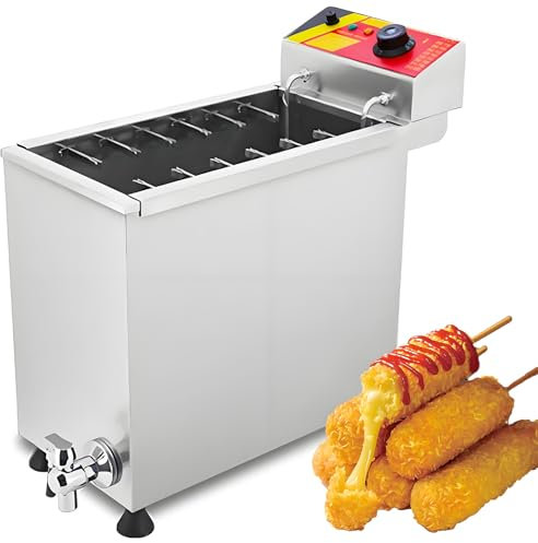 Corn Dog Fryer, 25L Commercial Deep Frye, Cheese Hot Dog Sticks Maker Maskin Ost Hot Dogs Sticks Freying Machine For Restaurant, Hot Dog Stick Fryer, Justerbar Temperatur Commercial Fryer