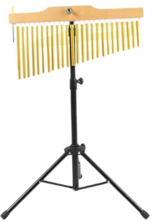 Hellery Single Row Bar Chime Stand for Percussion Instrument Use Musical Chimes Instruments with Stand Adjust Height for Practice and Performance Wind Chime Percussion