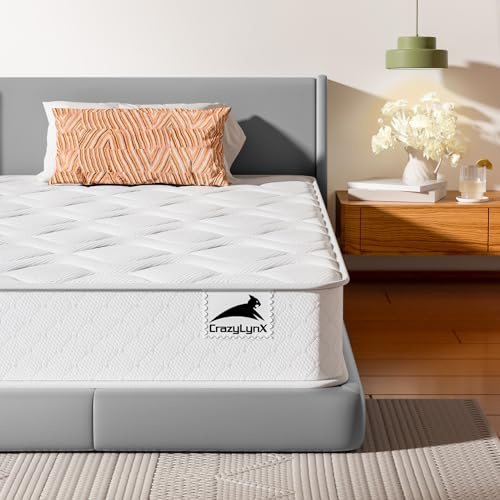 CRAZYLYNX Double Mattress 9-Zone Inner-Spring Bed Mattress with Foam and 3D Breathable Fabric - Orthopaedic - Thickness: 7.5 Inch