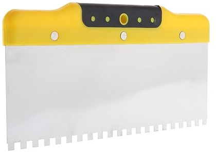 Truelle crantée pour cloison sèche - Spatule dentée - 250 mm - Jaune et noir
