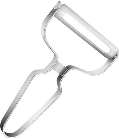 Lumi Zenva Pelapatate Extra Largo Pelatore Professionale Multifunzione in Acciaio Inossidabile per Verdure e Frutta Ideale per Campeggio e Picnic Argento