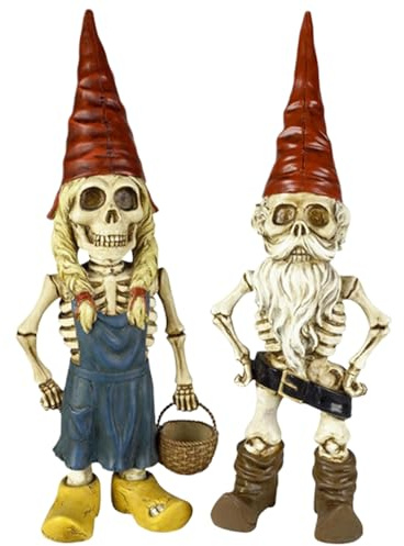 Lawnrden Halloween-Zwerge | Halloween-Zwerge, 2 Stück, Horror-Gartenharz, Zombie-Zwerg für Mädchen und Jungen, 7, 1 x 3, 1 x 13 cm, Dekoration für Garten, Rasen, Terrasse, Gehwege